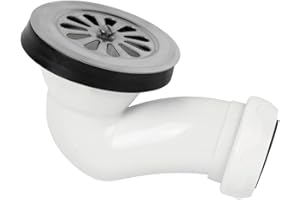 Cofan Válvula Sifónica para Plato Ducha | Orificio de 60 mm | Rejilla de ø82 mm | Salida de Ø40 mm | Junta Cónica Reductora de Ø32 mm