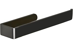 ANHORTS Toalleros de Baño sin Taladro, Toallero Adhesivo Baño, Toallero Negro para Baño, Cocina, Garaje, Cuarto de Ducha, Aluminio (Negro)