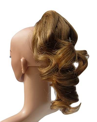 SWEET SHORT CURLY PONY TAIL HAIR EXTENSION, (CLAW GRIP) (09 Dark Strawberry Mix)
