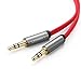 Price comparison product image UGREEN 3.5mm Stereo Audio Jack to Jack Cable Metal Case for Apple iPhone, iPod, iPad, Samsung,Smartphones, Tablets and Speakers,24K Gold Plated Male to Male (0.5m, Red)