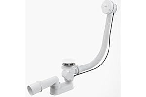 ALCAPLAST Vasca da bagno vasca di scarico AB ueberlaufgarnitur lunghezza 800 mm Bianco automatica con bowden tappo grande scarico vasca lavello