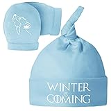Gorro y manoplas de bebé recién nacido 100% algodón.