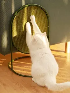 MS!MAKE SURE Cat Scratching Post, Three Modes Cat Scratcher, Cat Scratch Furniture Protector, Vertical /Horizontal /Side Table, Replaceable Sisal Scratch Pad for Indoor Cats - Green