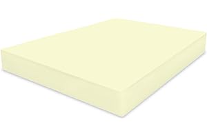 Rohi Fitted sheet 10” (25 cm) – Soft & Durable Cotton Blend Fitted Sheet – Shrinkage and Fade Resistant – Elasticated Corners Bed Sheet (Small Double Bed) (Cream)