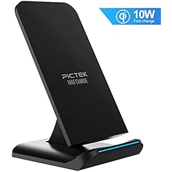 Cargador Inalámbrico Rápido,【2019 Actualizado】Pictek 2 Bobina Cargador Inalámbrico 10W Nuevo Diseño de Moda Anti-slip para Samsung Galaxy S8/S8 +/ S9/S9 +/ S7/ S6 Edge+, 5W para iPhone XS/XR/X/8/8S