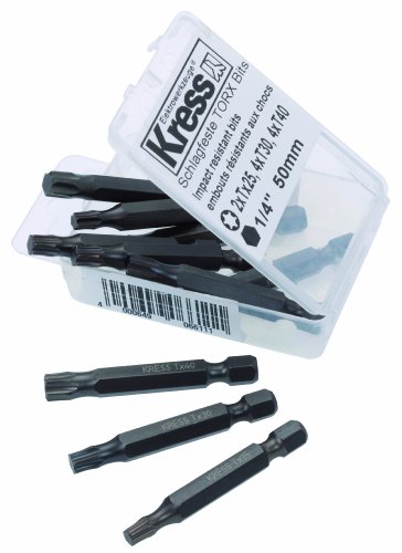Kress 98044002 Schlagfeste Torx Bits 1/4 Zoll 50 mm lang Systembox schlagfeste Bits