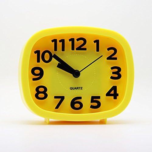 Kids' Bed Room Alarm Clock,No Loud Ticking Hand Movement Lovely Design Fresh Color, Good Gift for Kids Children Boys Girls' Bed Room (Yellow)
