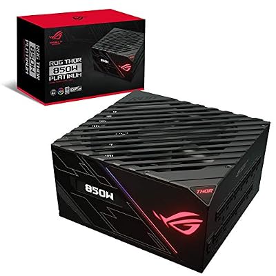 ASUS - Alimentation AUS ROG THOR 850 W - Certifiée Platinum Plus - Garantie 10 ans - Ecran OLED - RGB Aura SYNC