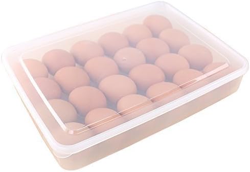 Egg holder, Zhily Covered Large Capacity Clear Egg storage Plastic Egg Container Fridge Bins and Freezer Organizer Refrigerator Bins Stackable Storage for Kitchen, Fits 24 Eggs