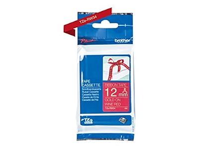 Brother TZe-R231 P-Touch Ruban textile d'origine, 12 mm 12 mm gold/weinrot