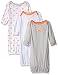 Luvable Friends Baby Boys' "Foxes at Play" 3-Pack Gowns - gray/white, 0 - 6 months