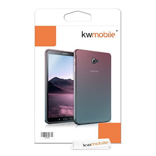 kwmobile Hülle für Samsung Galaxy Tab A 10.1 (2016) T580N / T585N – Case Handy Schutzhülle TPU Silikon für Tablet – Backcover Cover klar Pink Blau Transparent - 6