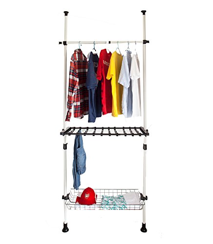 SoBuy® Teleskop Garderoben System, Kleideraufbewahrungssystem, Regalsystem, FRG35