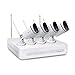 Price comparison product image Foscam FN3104W Wireless CCTV System with 1TB Hard Drive - 4 Channel Network Video Recorder (NVR), 4x Outdoor IP Security Cameras 720P, Weatherproof, Night Vision, Motion Detection, Smartphone Viewing