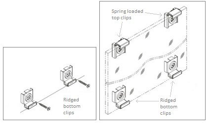 Frameless Unframed Bathroom Mirror Glass Wall Hanging Fixing Kit Hardware – Metal Chrome Effect Spring Loaded Clips with Screws and Rawl Plugs by Reflex - 6