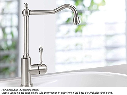 Villeroy & Boch Avia Vintage-Armatur / Vintage-Wasserhahn / Küchenarmatur antik & retro / massiv Edelstahl - 3