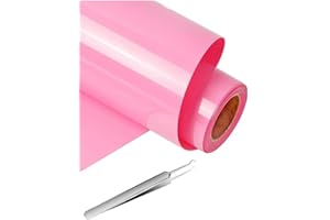 NCRGB Vinilo Textil Termoadhesivo Vinilo(Añadir Herramienta) Papel Transfer para Camisetas,Plotter de Corte,Vinilo Termoadhesivo Textil Fácil de cortar y Transferir (30.5×305cm, Rosa)