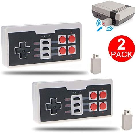 [Updated Verison] Wireless Controller Nintendo NES Classic Mini Edition Console - SNES Gamepad USB 2.4G Receiver (2 Pack)