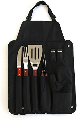 Barbecue Grill BBQ Cutlery Set 7 Pieces Barbecue Apron Barbecue BBQ Set Tool Set