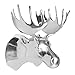 Produktbild Wohnling Metall Wand-Dekoration Elchkopf, silber, 34 x 26 x 26 cm