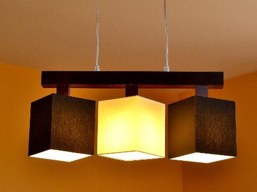 Preisvergleich Produktbild Hängelampe Pendellampe Pendelleuchte "Arbor3" 1006 Braun - Creme - Braun