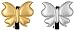 Baby Bucket Kids Girls Hair Pin/Hair Clip Pair Ribbons (Silver & Golden) RS.225.00