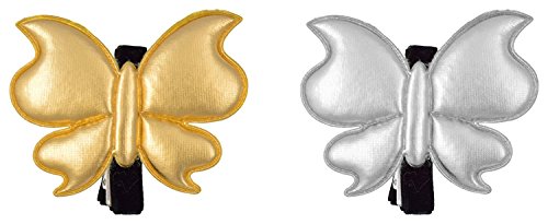 Baby Bucket Kids Girls Hair Pin/Hair Clip Pair Ribbons (Silver & Golden) RS.225 (50.00% Off) - Amazon