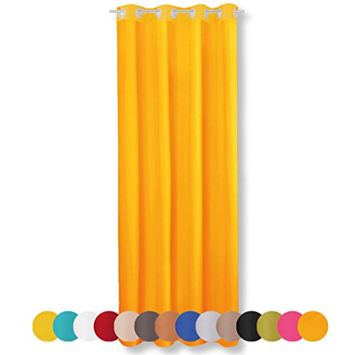 Dekoschal Gardine Vorhang Ellen Ösen Auswahl: ca. 140x175 cm Farbe: hellorange - marigold