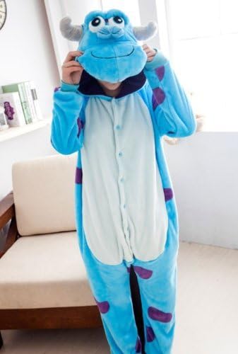 Sulley Adult Men Women Unisex Animal Sleepsuit Kigurumi Cosplay Costume Pajamas Outfit Nonopnd Nightclothes Onesies Halloween Cheap Costume Clothing (S(151CM-161CM))