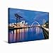 Produktbild Premium Textil-Leinwand 45 cm x 30 cm quer Blick über den River Clyde, mit der Brücke Clyde Arc und dem Finnieston Crane | Wandbild, Bild auf Keilrahmen, Fertigbild auf echter Leinwand, Leinwanddruck
