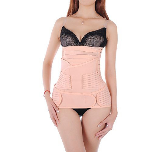 Tinksky 3-in-1 Breathable Elastic Postpartum Recovery Support Girdle Belt Belly Waist Belt Gastric Band Pelvic Belt Set - Size L