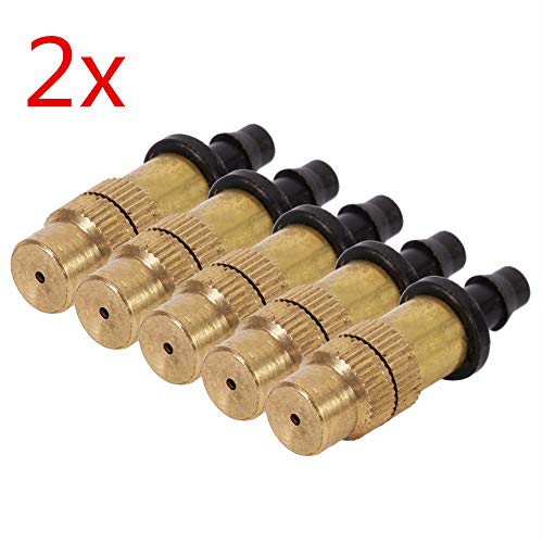 Preisvergleich Produktbild Ganeep 10 Stücke Vernebelungsdüse Gartenarbeit Wasserkühlung Sprinkler Sprühdüse Einstellbare Messing Für Bewässerungssystem
