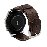 Pinhen 24mm Armband Premium Soft Echt Leder Uhrenarmband Lederarmband Uhr Band Ersatzband Verrücktes Pferden Leder Armbanduhr Wiedereinbau (24MM Coffee)
