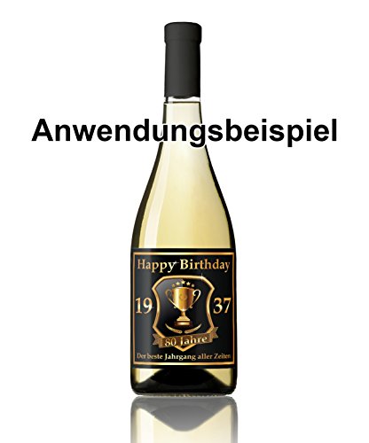 1 St. Aufkleber Original RAHMENLOS® Design: Selbstklebendes Flaschen-Etikett zum 80. Geburtstag: 1937 Der beste Jahrgang - 2