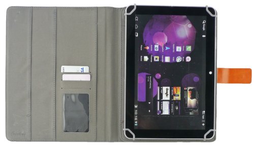 Emartbuy® Wortmann Terra Pad 1003 Android Tablet 10.1 Zoll Universalbereich Denim with Tan Trim Multi Winkel Folio Executive Case Cover Wallet Hülle Schutzhülle mit Kartensteckplätze + Blau Eingabestift - 5