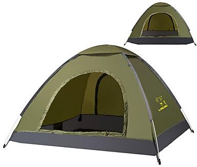 2 persons Tent Single Automatic Tent One Room Camping Tent 1500-2000 mm Oxford Keep Warm Wateproof Sun Protection Sunscreen-Camping / , military green