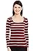 Hypernation Maroon and White Stripe Square Neck Cotton Top For Women RS.699.00