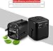 Produktbild Grumpy Reiseadapter Reisestecker Stromadapter Ladeadapter Travel Plug Adapter für Steckdose - Universal Weltweit – für EU/UK/US/AUS und mehr als 150 Länder – 2 USB Ports – Stecker Typ-C – schwarz