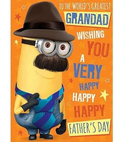 Whimsical Father's Day Card Grandad - 9 X 6 Inches