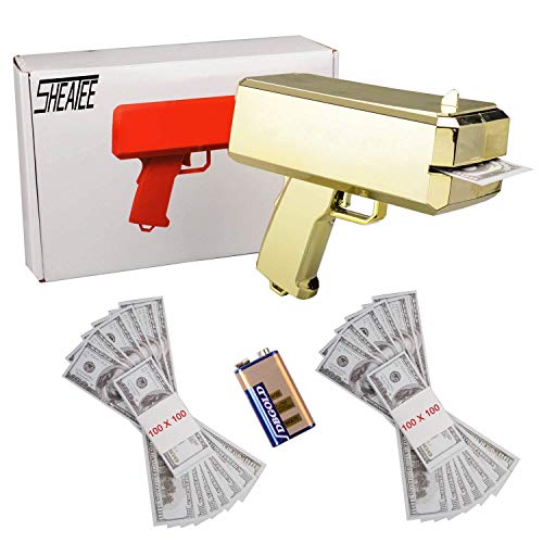Steatee Armas de Dinero Hazla Lluvia Pistola Canon de Dinero Arma de Dinero Suprema Arma del Billete de un dólar Arma de dólar Suprema Cash * 200