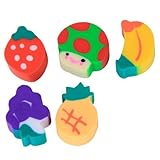 50x Mini Obst Formen Bunte Radiergummis