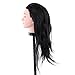 Anself Synthetic Head Hairdressing Training Practice Head Long Hair Black Dummy Model Mannequin Cut with Clamp