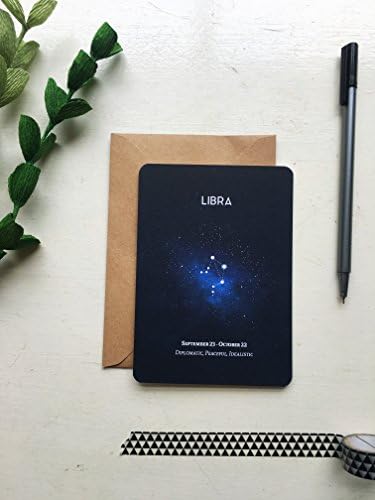 Libra constellation star sign postcard