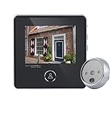 Eboxer Judas Caméra 3 '' écran LCD Sonnette Vidéo Visuel Numérique Caméra de Porte 3MP 120 ° Grand Angle Vision Nocturne IR Prise des Photos Système de Sécurité pour Maison Villa, Hôtel etc.