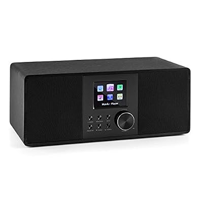 auna Connect 120 Radio Internet WiFi DAB/DAB+ FM/ RDS et Bluetooth avec lecteur USB MP3 (écran couleur, 2 réveils, égaliseur, 2x5W RMS) - noir