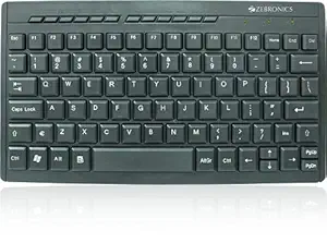Zebronics ZEB-K04 Mini Multimedia USB Wired Keyboard with 96 UV Coated Keys, Slim & Compact, for PC/Mac
