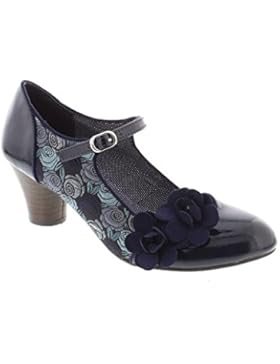 Ruby Shoo FREYA Vintage Floral ROSES Brocade Riemchen PUMPS Rockabilly