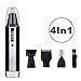 Produktbild Nasenhaarschneider Wiederaufladbare, 4 in 1 Nasen und Ohrhaarschneider Augenbraue / Bart / Sideburn Trimmer Edelstahl & wasserdicht mit Personal Groomer für Männer Frauen (schwarz)