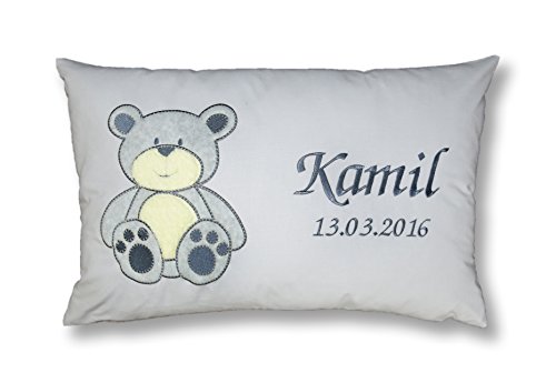 Preisvergleich Produktbild Amilian® Kissen 40 x 60 cm mit Namen Datum B8