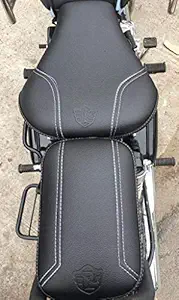 SaharaSeats Leather Design Seat Cover for Classic 350 and 500 (Black)